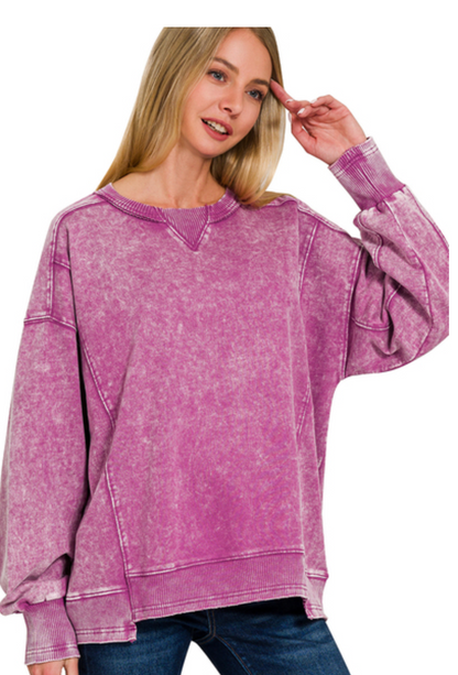 FR TERRY ACIDWSH PULLOVER