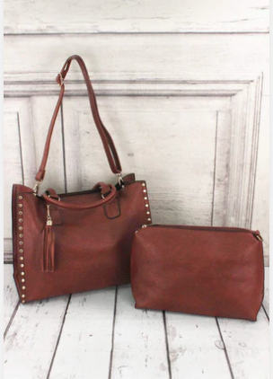 STUDDED PURSE TOTE