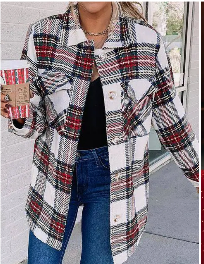 TWEED PLAID SHACKET