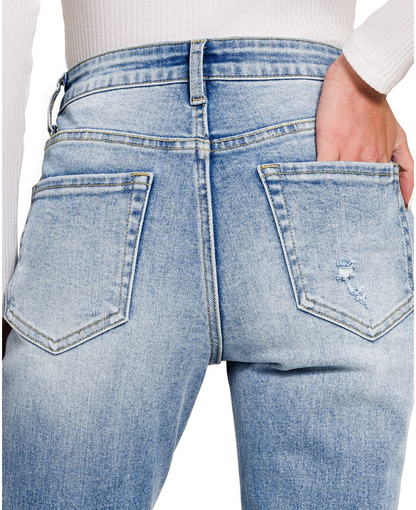 HR STRAIGHT RAW HEM CROP