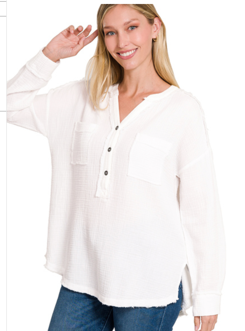 3/4 BUTTON HENLEYNECK