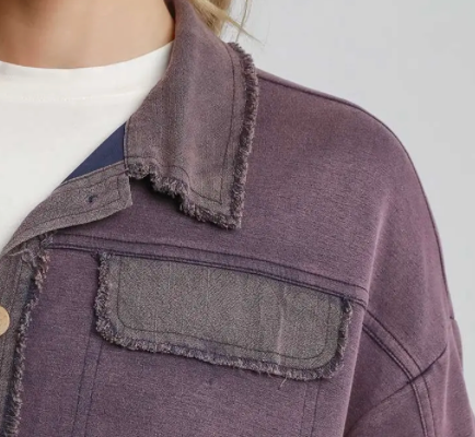 LUXEKNIT SHACKET FRAY EDGE