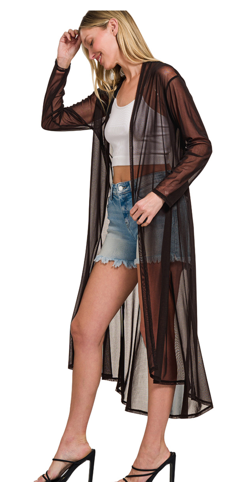 MESH OPEN FRONT CARDGIAN