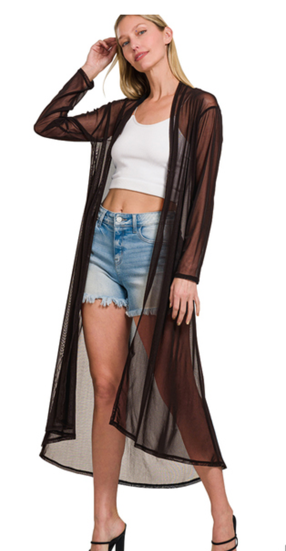 MESH OPEN FRONT CARDGIAN