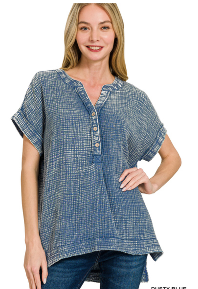 3/4 BUTTON HENLEYNK SHIRT