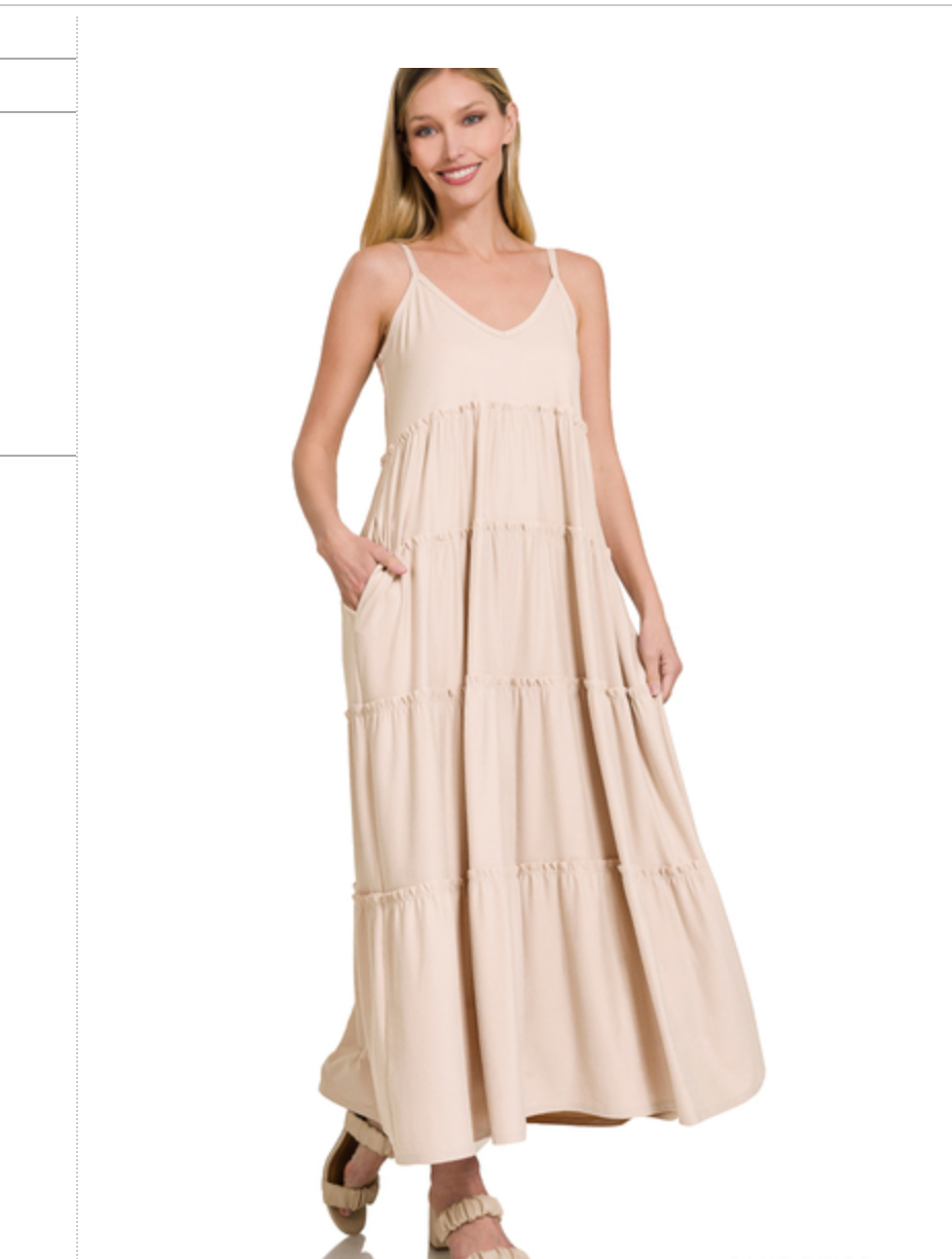 VNECKTIER CAMIMAX DRESS