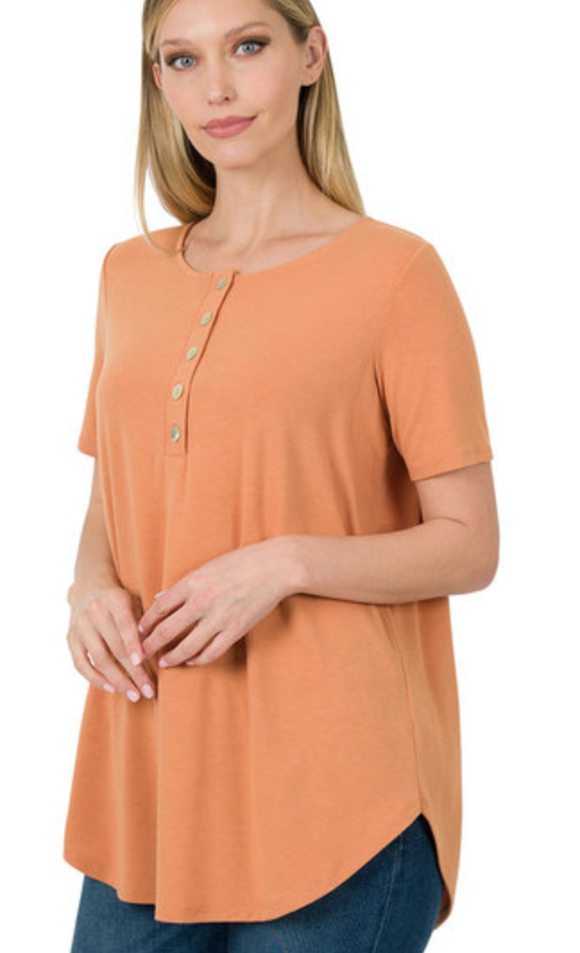 S/SLV BUTTON TOP