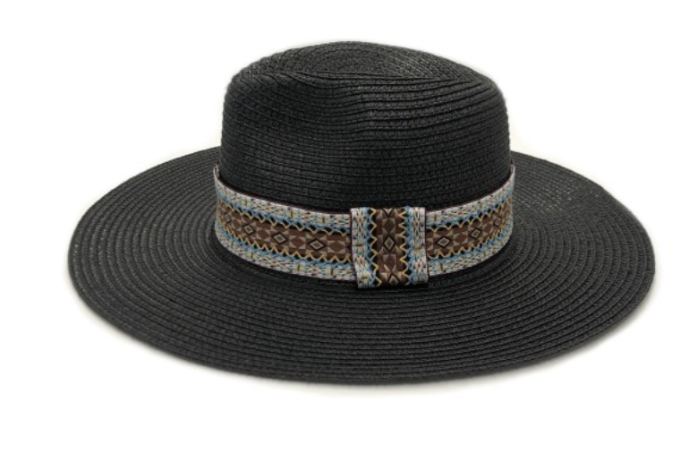 STRAW Panama hat AZTEC TRIM