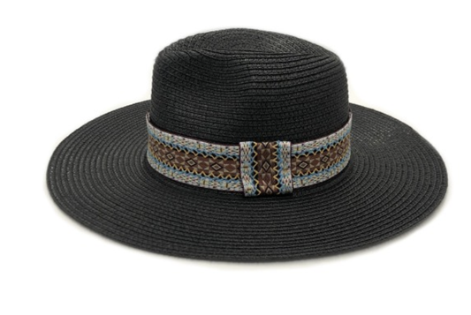 STRAW Panama hat AZTEC TRIM