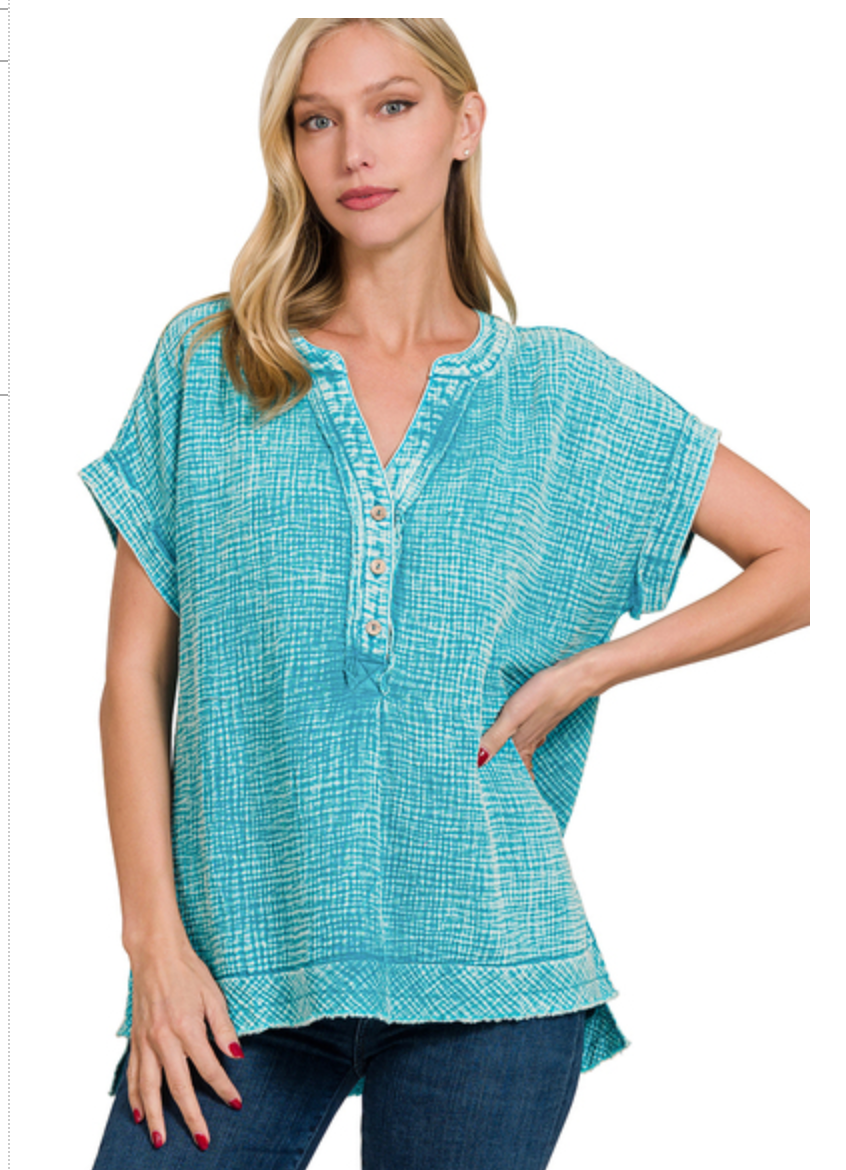 3/4 BUTTON HENLEYNK SHIRT