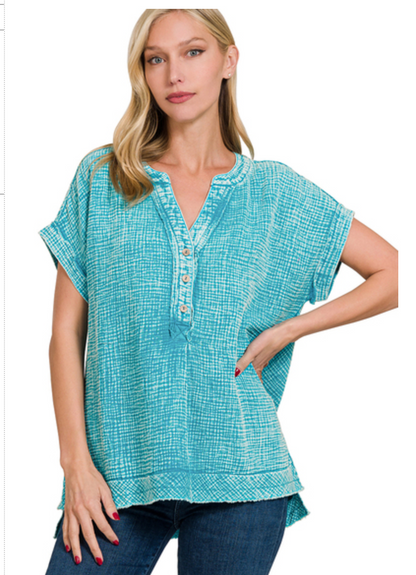 3/4 BUTTON HENLEYNK SHIRT