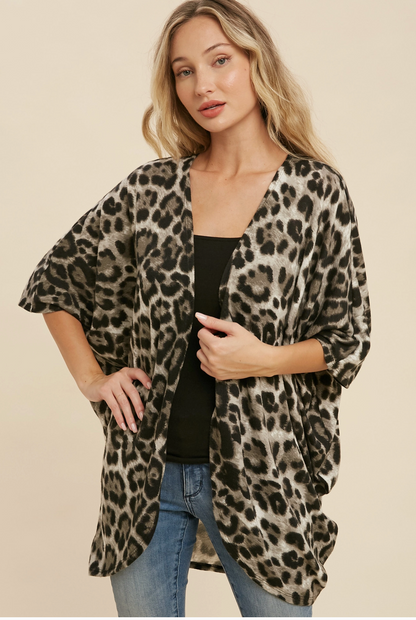 HACCI LEOPARD DOLMAN CARDI