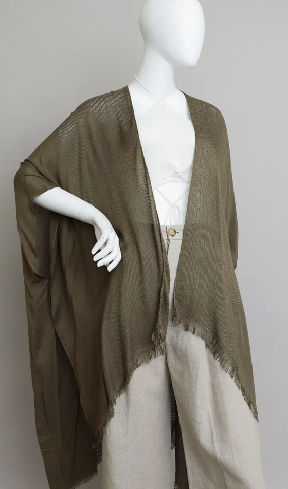 OPEN WEAVE DRAPE KIMONO