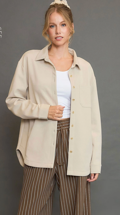 LUXEKNIT OVERSIZED SHIRT JACKET