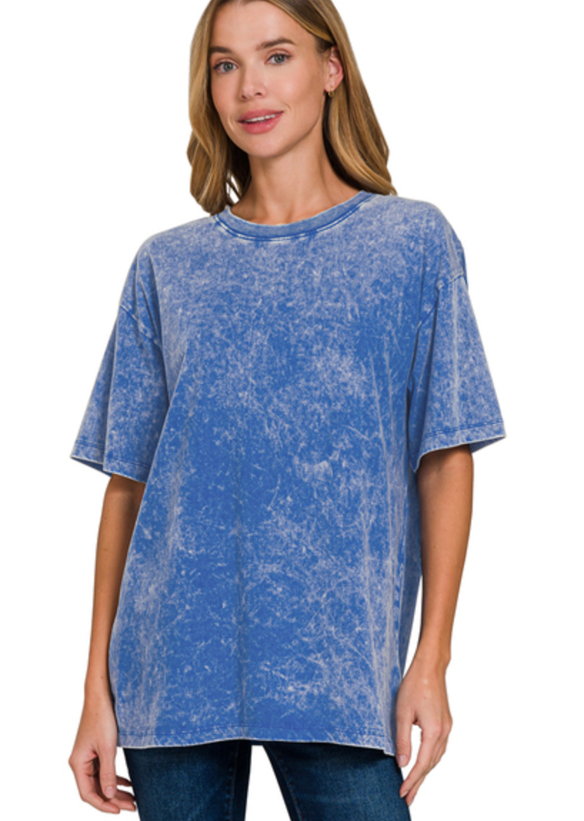 COTTON WSHD LOOSE S/SLV TEE