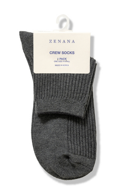 RIBBED CREW SOCKS