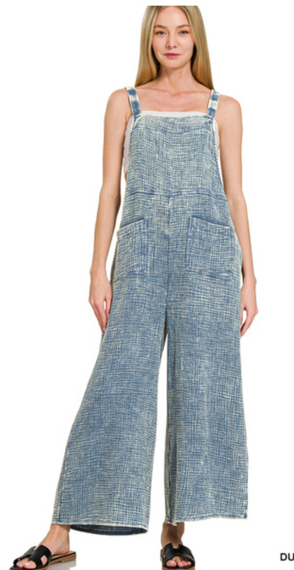 WSHD DBL GAUZE WIDE OVERALLS