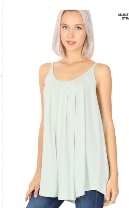 PLEATED SPAGHETTI CAMI