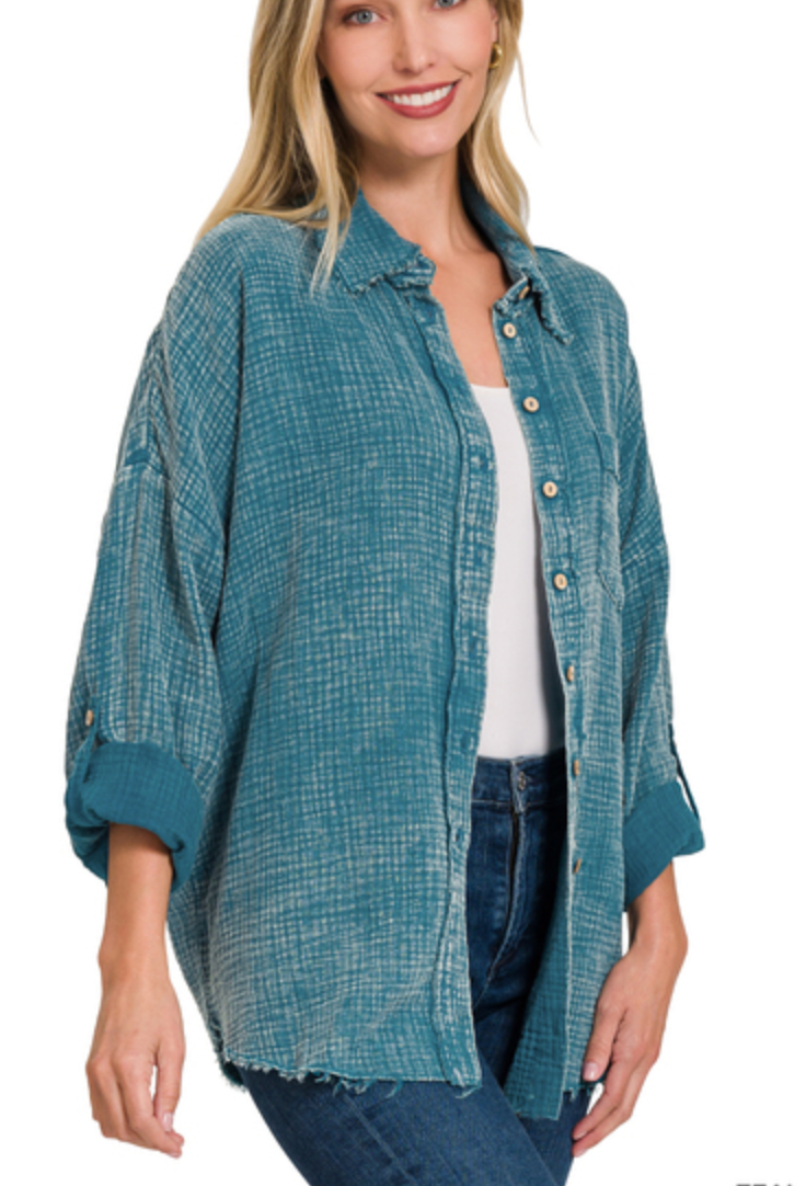 WSHD GAUZE BUTTONDOWN
