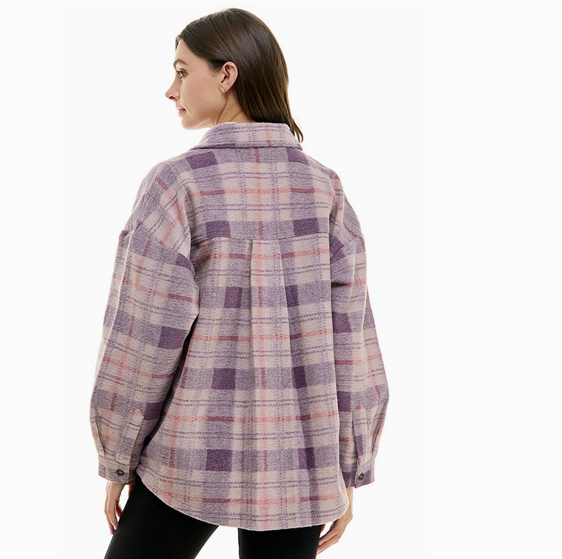 PURPLE PLAID SHACKET