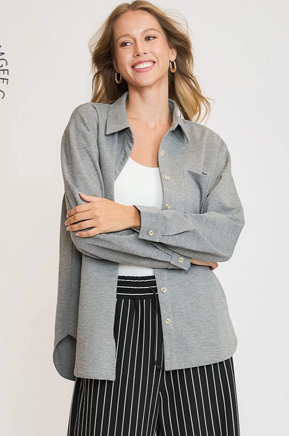 LUXEKNIT OVERSIZED SHIRT JACKET