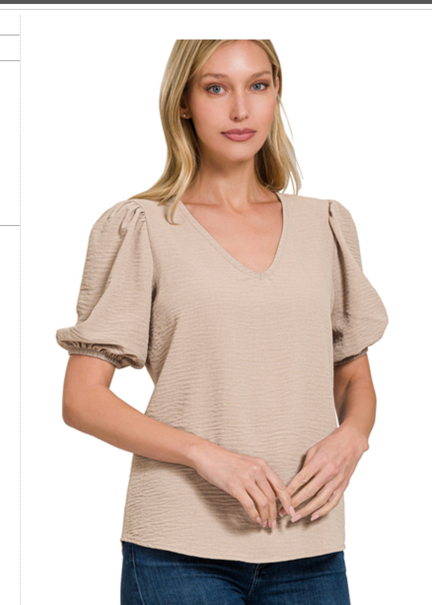 AIRFLOW VNECK PUFFSLV