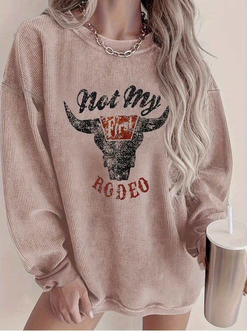 NOT MY RODEO RIBBED SWEATSHIRT