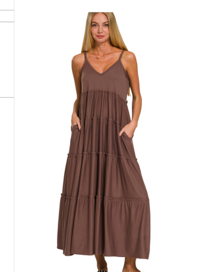 VNECKTIER CAMIMAX DRESS