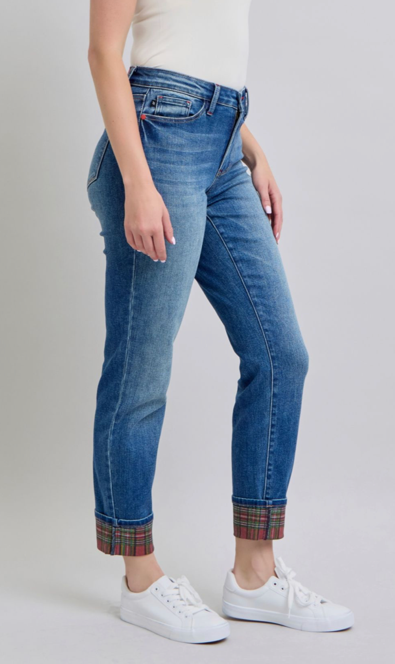 MR PLAID CUFF BOYFRIEND