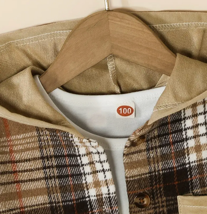 KIDS PLAID HOODIE