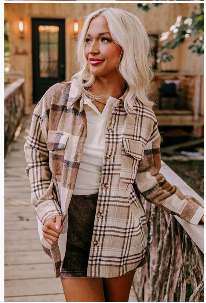PLAID PATCHWORK SHACKET