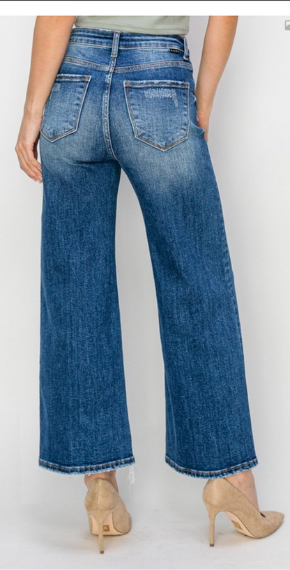 HR SIDE SLIT FRAYED WIDE HEM