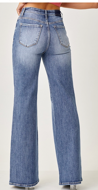 MR FLAP SLIM WIDE LEG JEANS