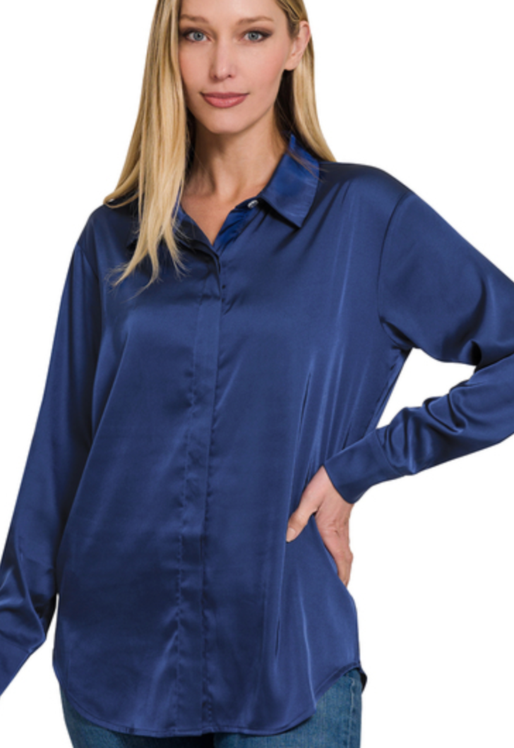 SATIN CHARMEUSE TOP
