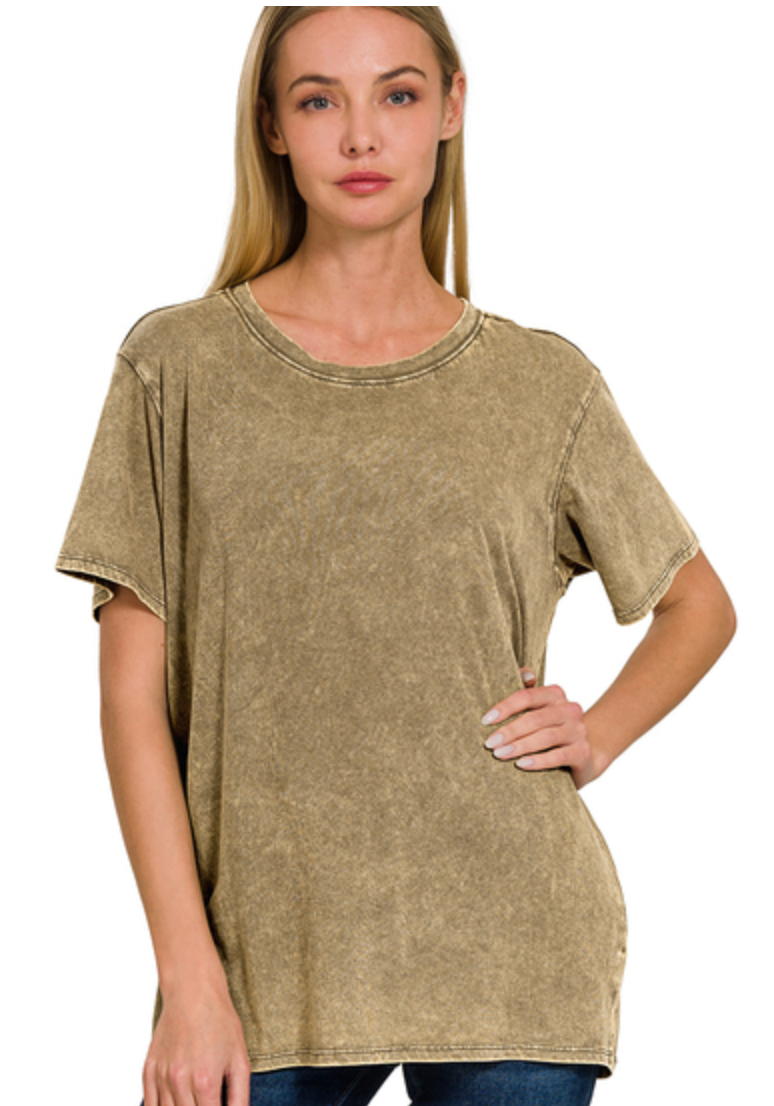 WASHED S/SLV TOP