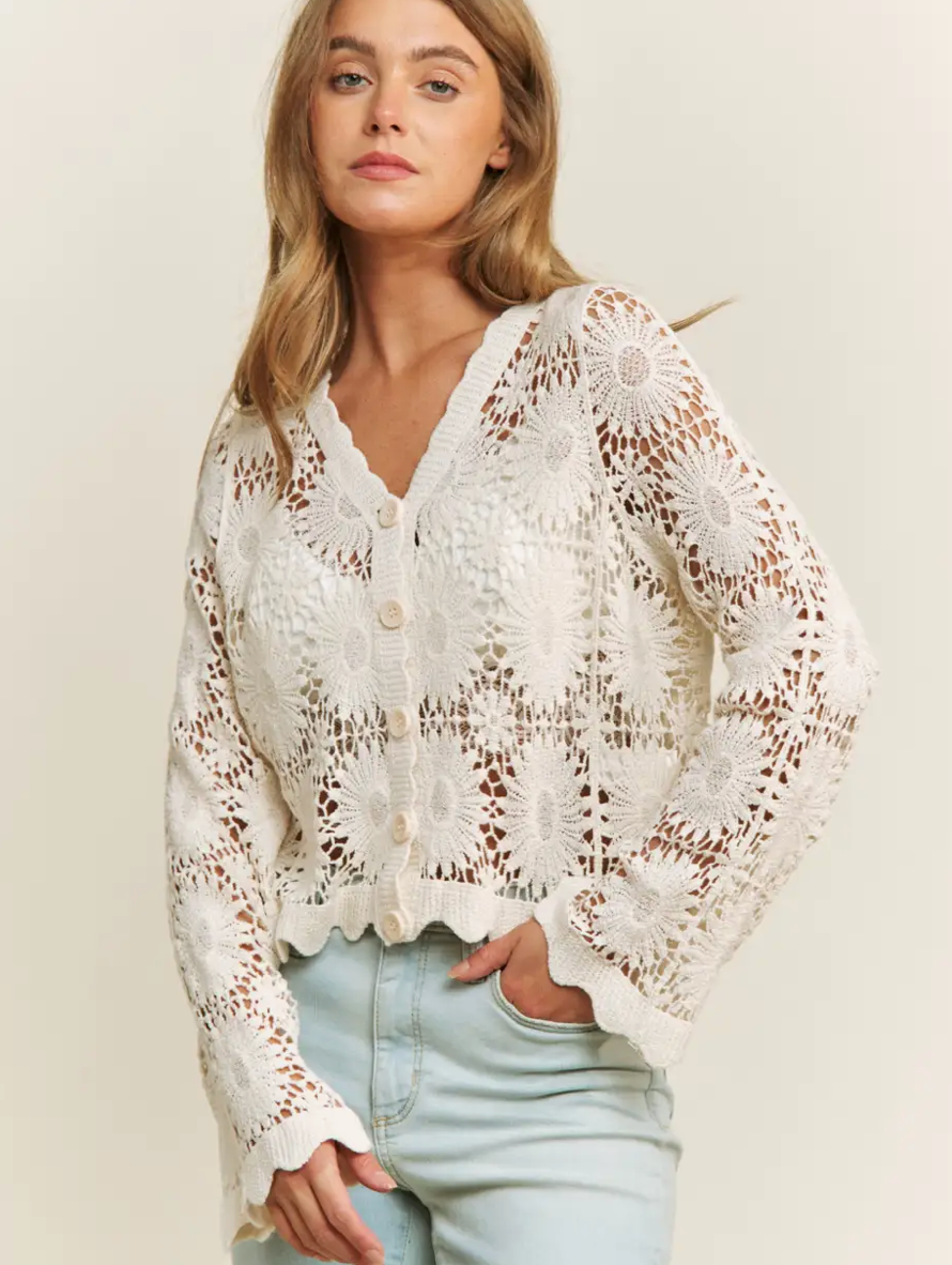 SCALLOP LACE FLORAL CROCHET