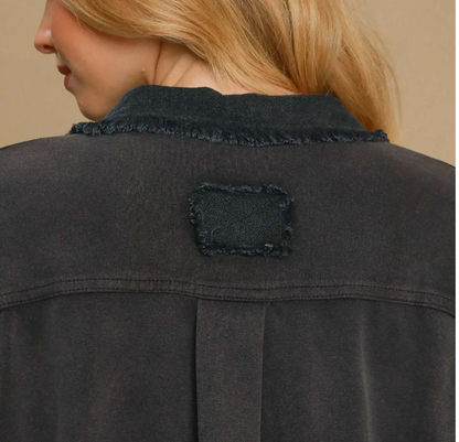 LUXEKNIT SHACKET FRAY EDGE