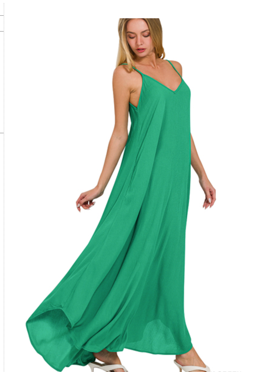 CRINKLE CAMI MAXI DRESS