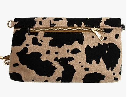 ANIMAL PRINT FOLD OVER CROSSBODY