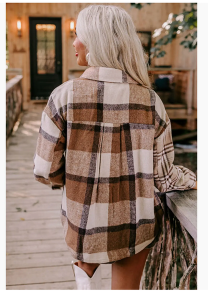 PLAID PATCHWORK SHACKET