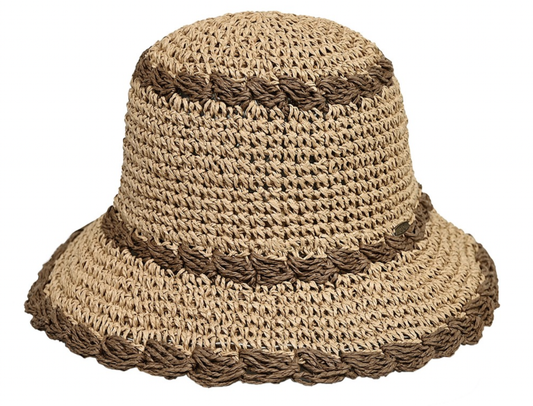 STRAW CROCHET CLOTHE BUCKETHAT