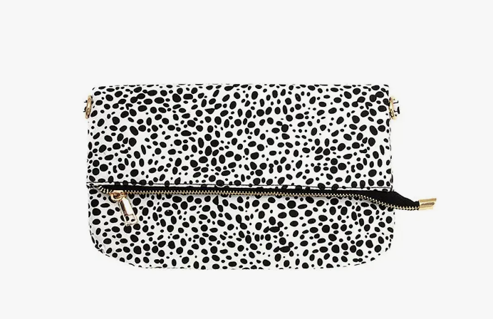 ANIMAL PRINT FOLD OVER CROSSBODY
