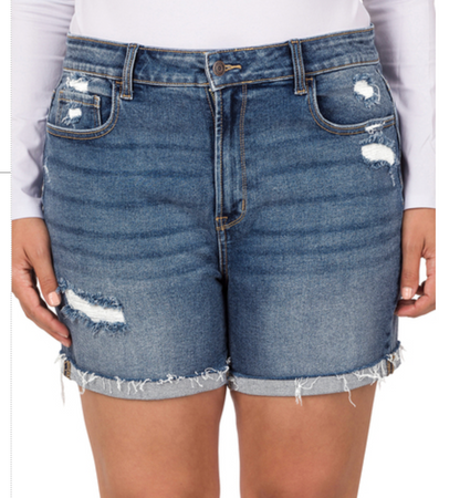 CUFFED RAW DENIM SHRTS