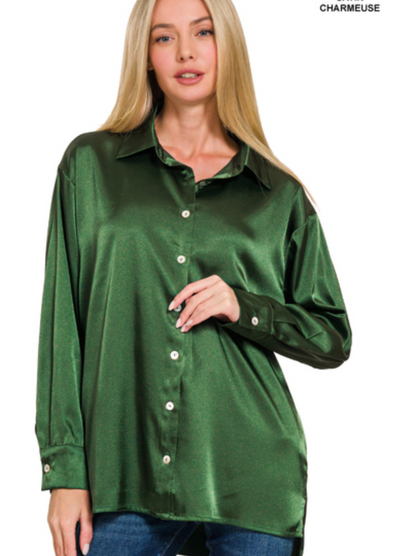SATIN BUTTON DOWN