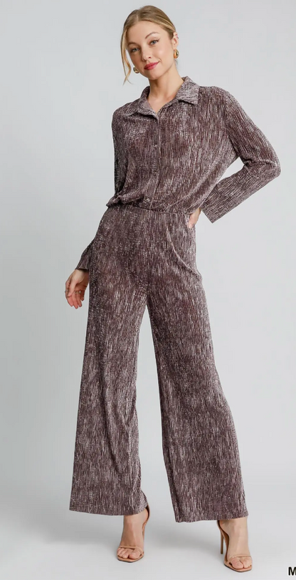 TEXTURED VELVET TOP/PANT