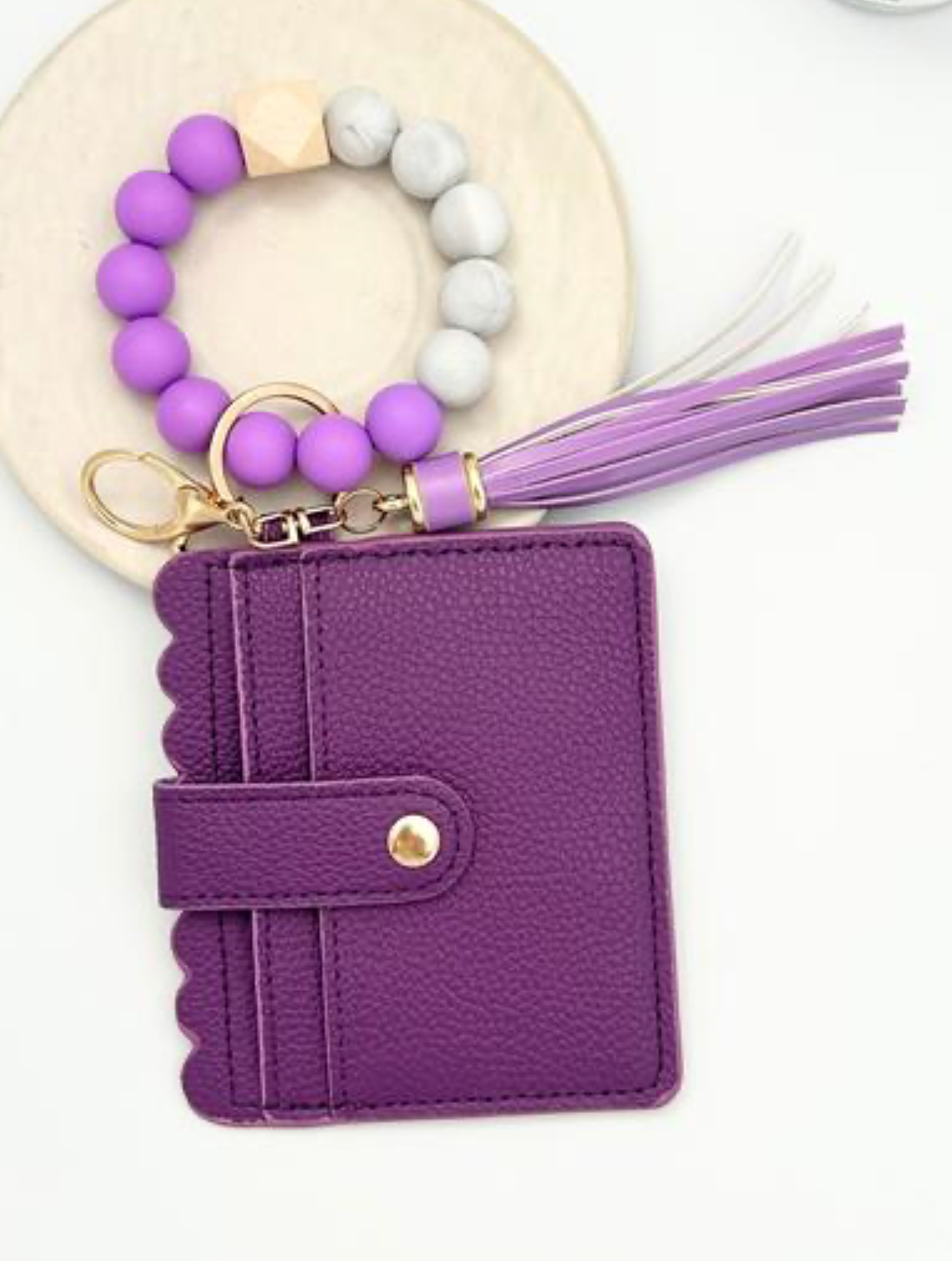 BEADED BRACELET KEYCHAIN
