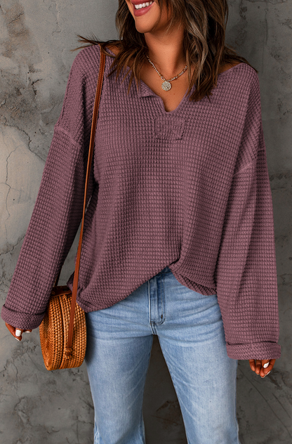 WAFFLE LOOSE VNK TOP