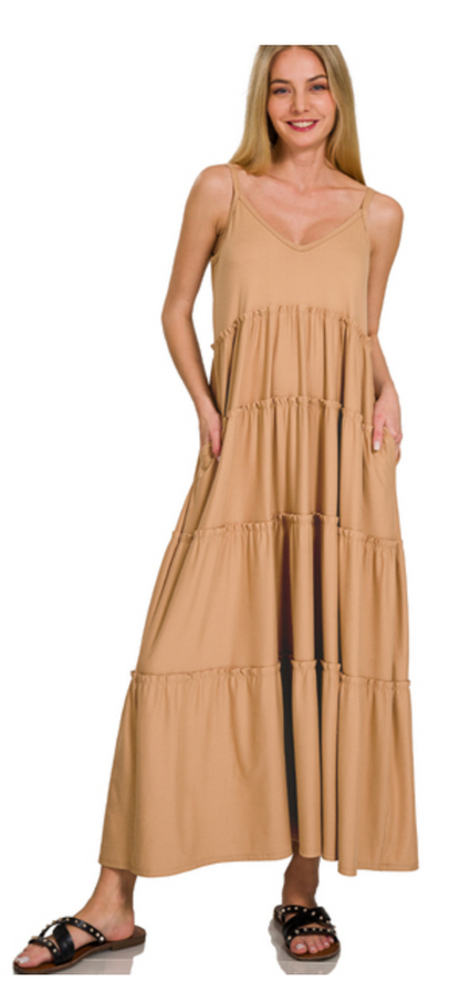 VNECKTIER CAMIMAX DRESS