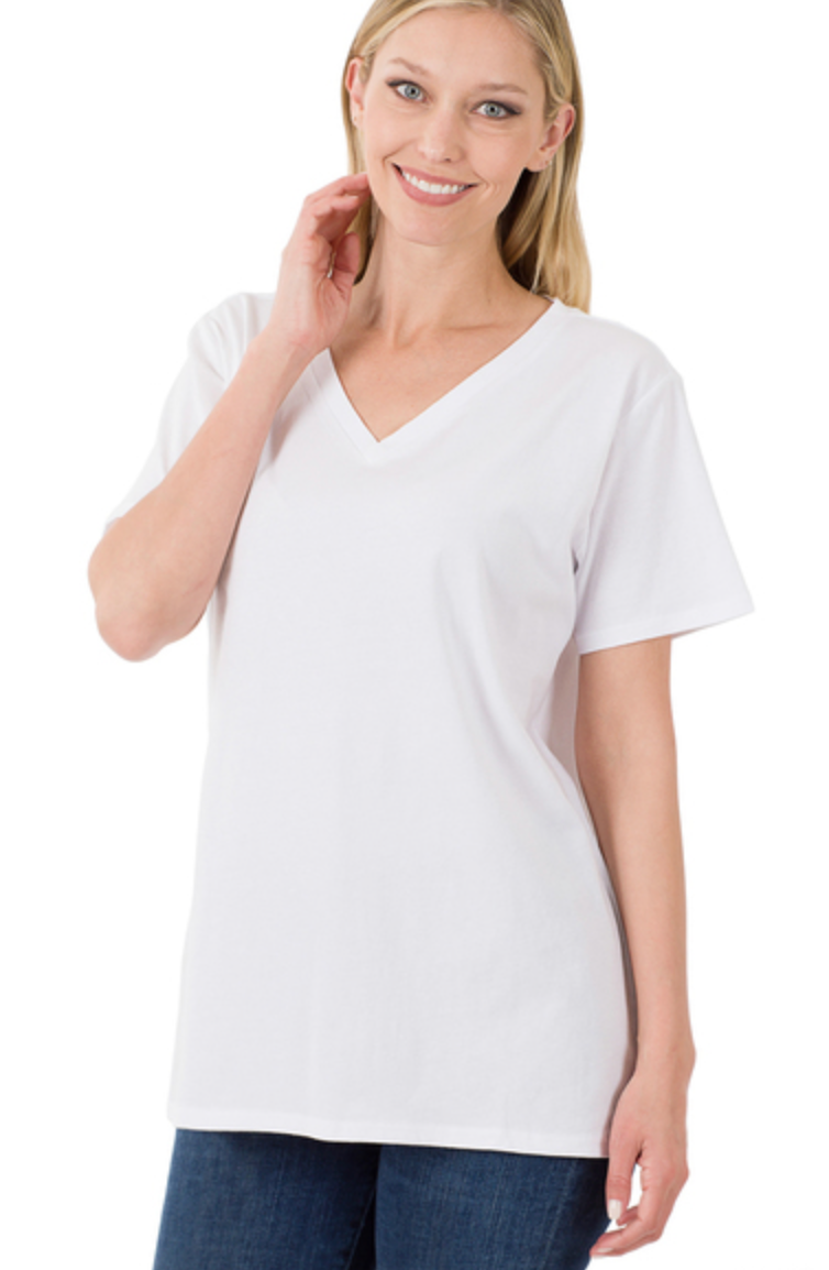 COTTON BF OVERSIZED V-NK TEE
