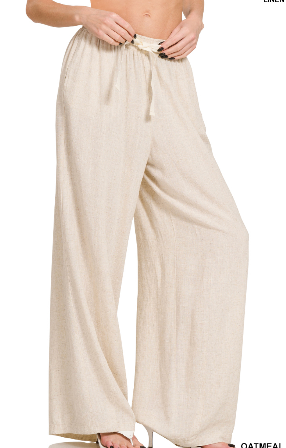 LINEN DRAWSTRING PANTS